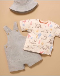Purebaby - Anteater Striped Overall Set -Kids-Babies