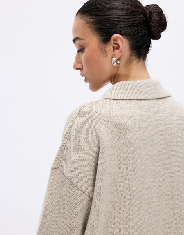 Minima Esenciales - Keir Oversized Merino Cashmere Blend Polo
