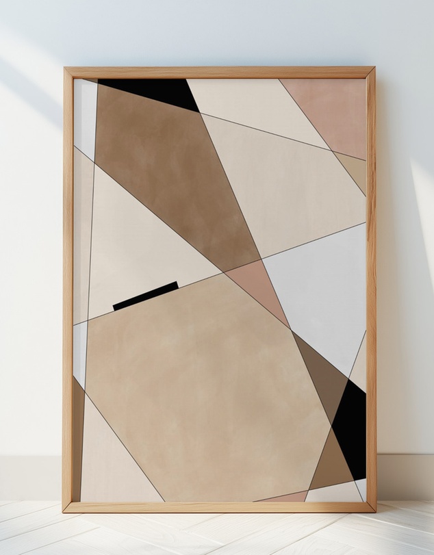 Olive et Oriel - Geometric Beige Art No.1 by Elena Ristova Art Print