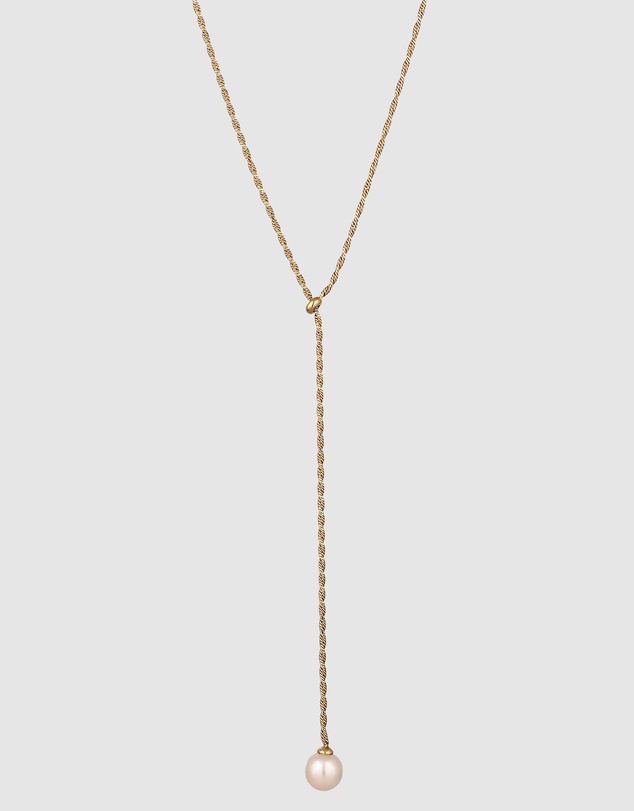 Elli Jewelry - Y-Necklace with Swarovski® Pearl in Gold-Plated 925 Silver