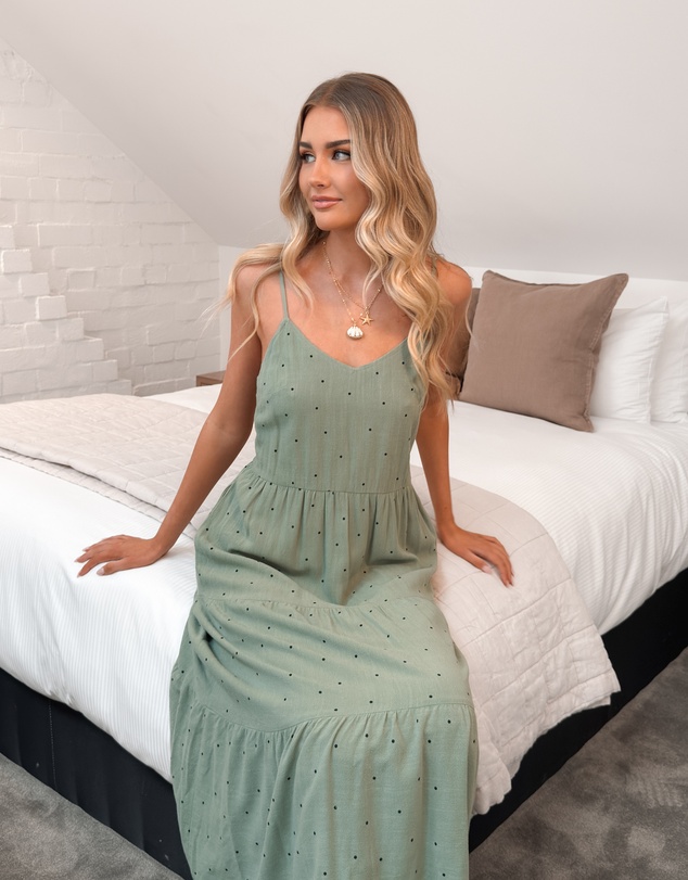 Esther & Co - Sona Dress - Sage Spot