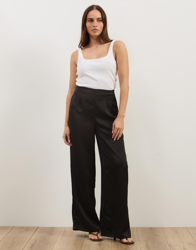 Atmos&Here - Nora Satin Wide Leg Pants