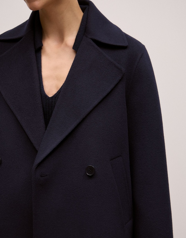 Trenery - Double Faced Wool Peacoat in Night Sky