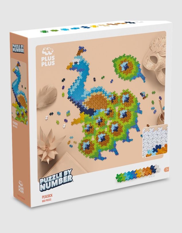Plus Plus - Puzzle by Number - Peacock 800pcs