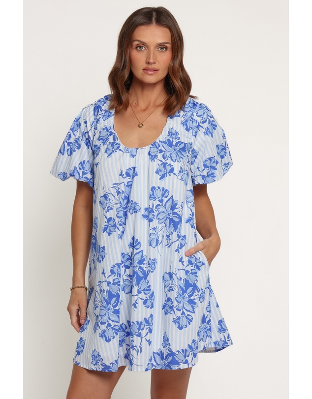 Petal & Pup - Bertine Mini Dress - Paisley Blue Stripe