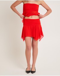 Alice In The Eve - Daphony Chiffon Split Mini Skirt