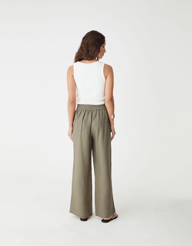 Forcast - Ami Linen Elastic Back Pants