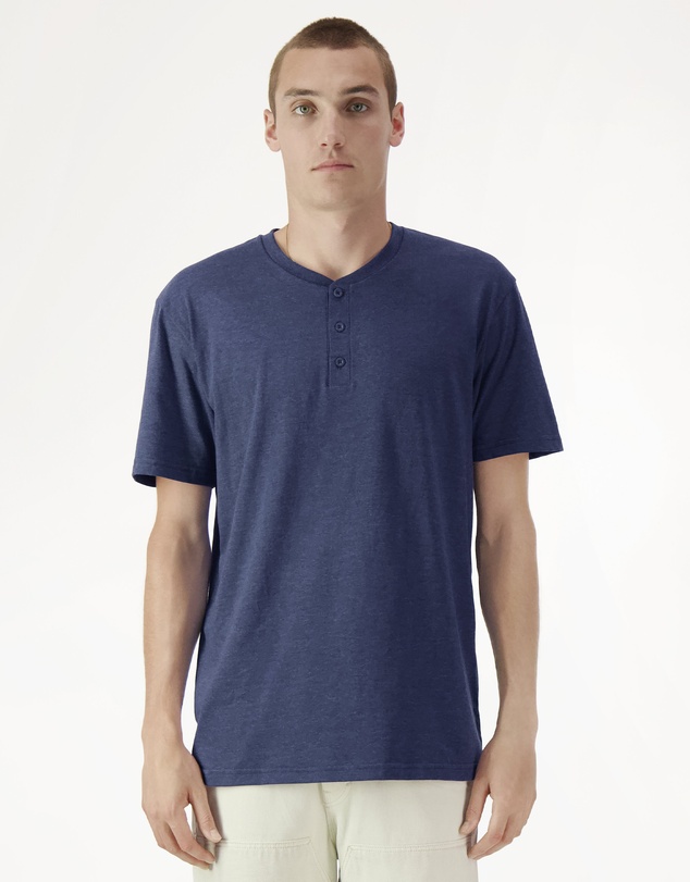American Apparel - Unisex Henley Short Sleeve CVC T-Shirt