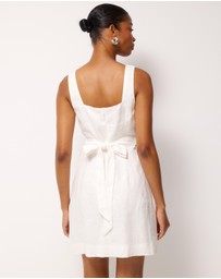 AERE - Kaili Linen Square Neck Mini Dress