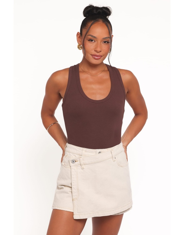 Petal & Pup - Miles Racerback Rib Knit Tank Top - Espresso