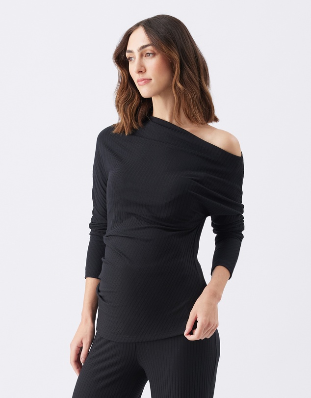 Ripe Maternity - Off-Shoulder Rib Top