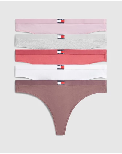 Tommy Hilfiger - 5 Pack Heritage Logo Thongs