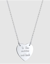 Elli Jewelry - Necklace Pendant Love Heart Wording in 925 Sterling Silver