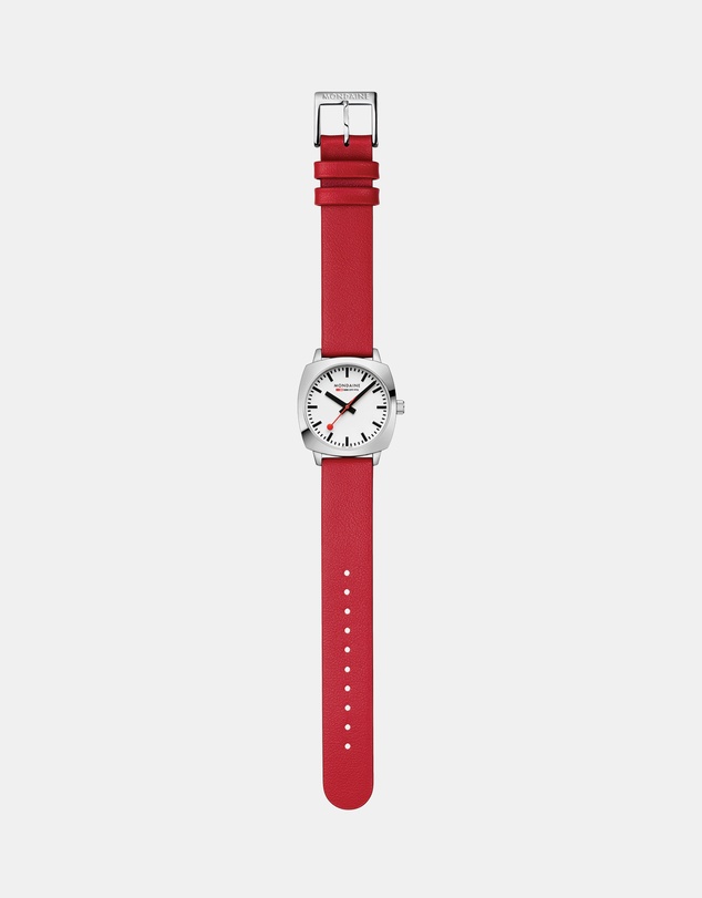 Mondaine - Mondaine Official Swiss Railways Petite Cushion Vegan Leather Watch