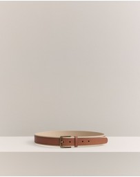 Trenery - Roan Leather Canvas Belt in Dark Camel