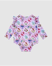 Fleur Harris - 'Woodland Grid' Glimmer Bodysuit in Lilac
