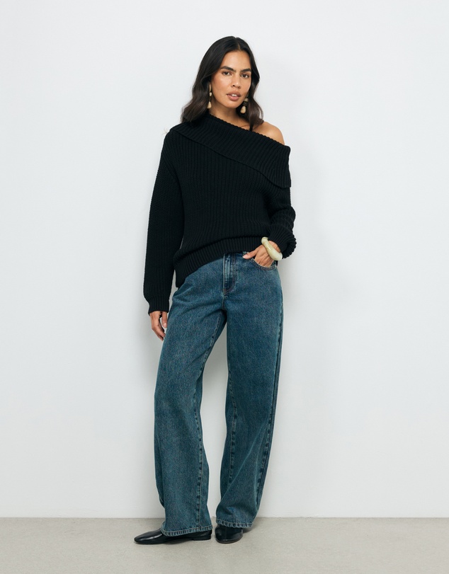 AERE - Leia Off Shoulder Knit Jumper