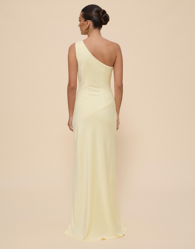 CHANCERY - Hallie Satin One Shoulder Drape Maxi Dress