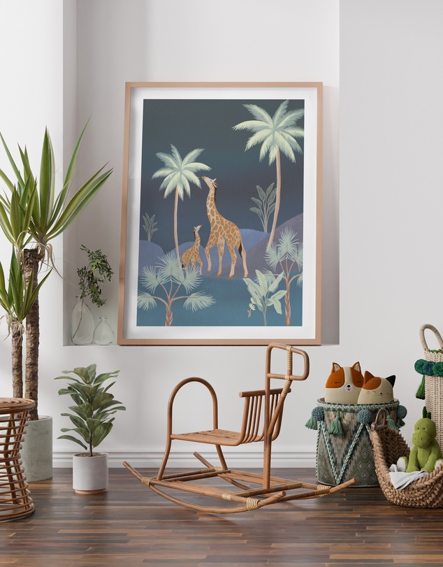 Olive et Oriel - Jungle Giraffes In Midnight