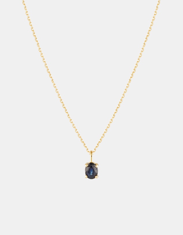 Luna Rae - Solid Gold - Sapphire Necklace