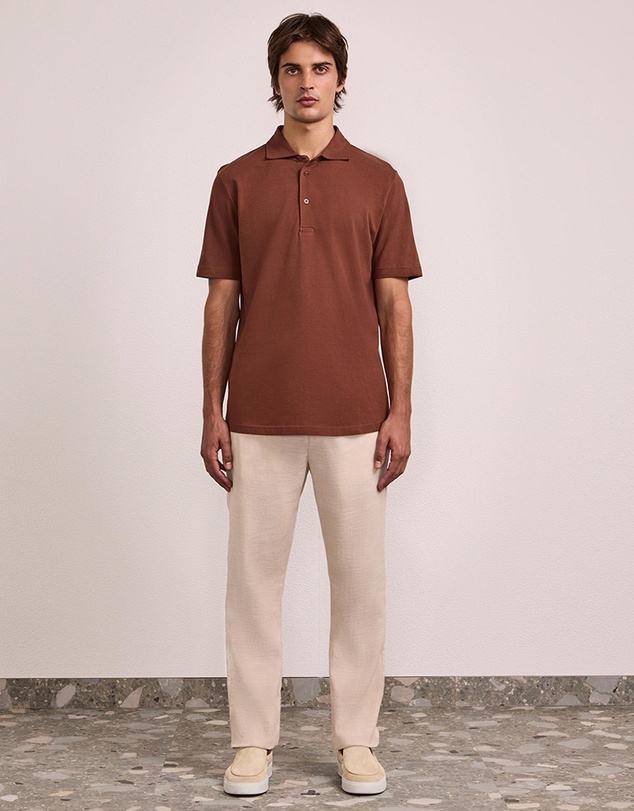 Frescobol Carioca - Luca Cotton Piquet SS Button Up Polo