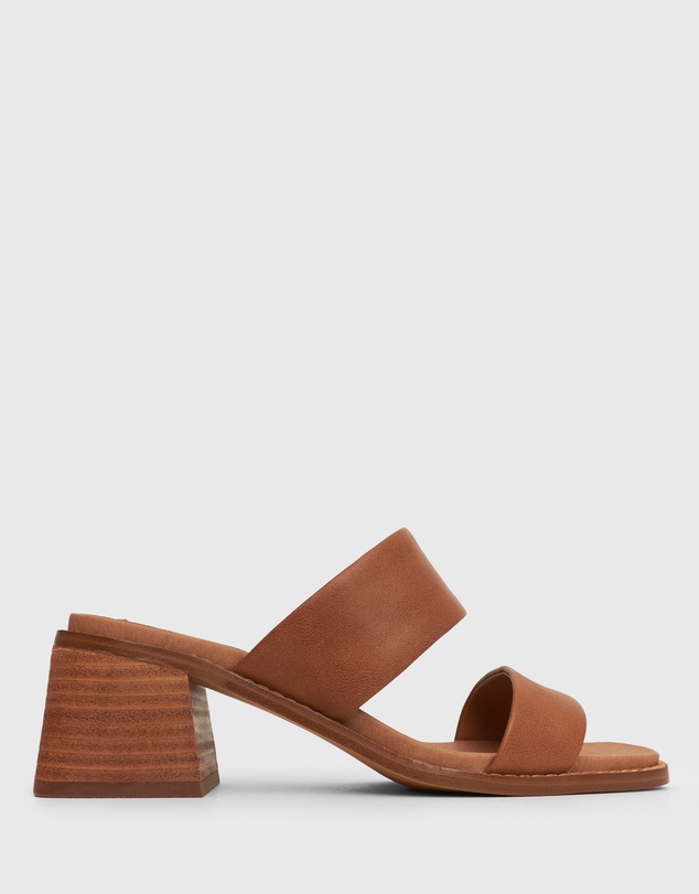 Betts - Prince Leather Block Heel Mules