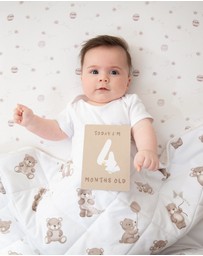 Living Textiles - 2 Pack Organic Cot Fitted Sheet - Cuddly Bear
