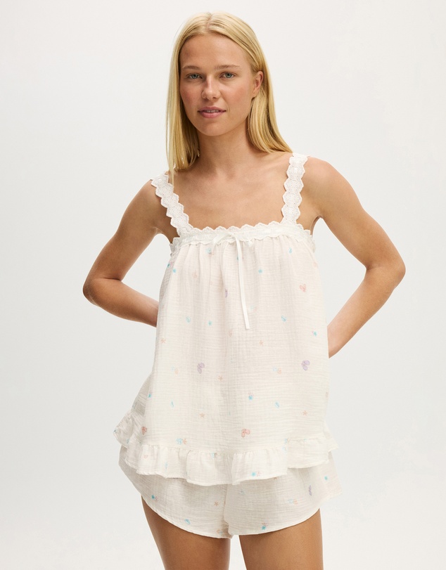 Cotton On Body - Lace Trim Babydoll Cami Set