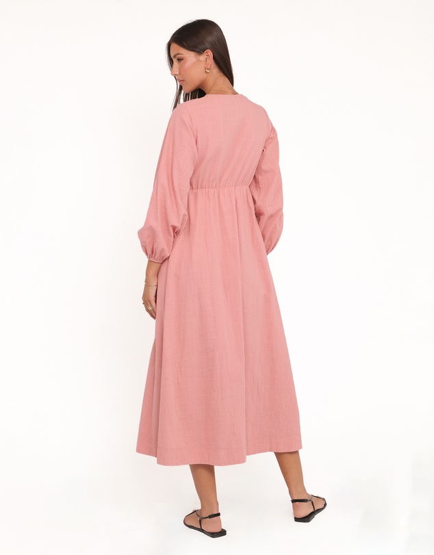 Petal & Pup - Riven Long Sleeve Maxi Dress - Pink