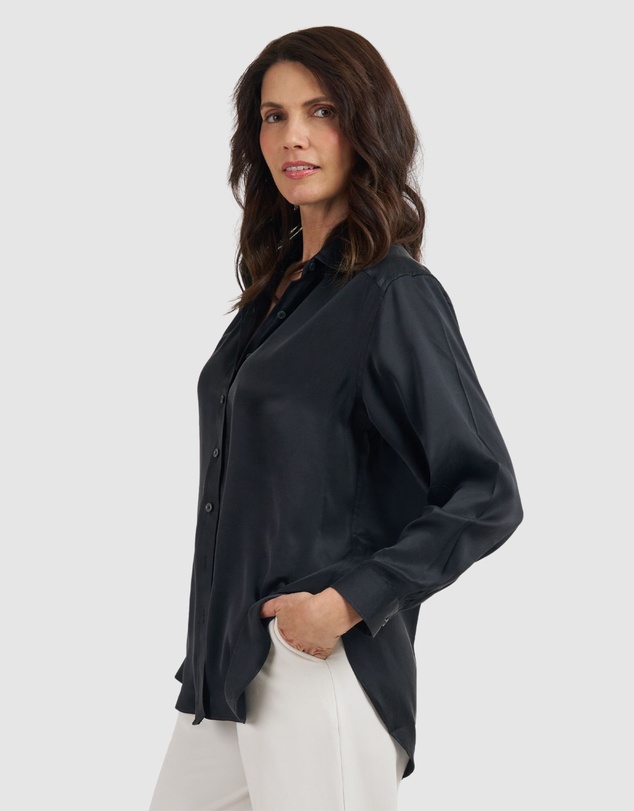 CAMIXA - Soie Satin Oversized Silk Shirt