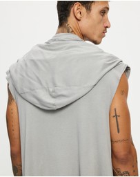 Surrounded By Ghosts - The Natrolite Hooded Rib Knit Sleeveless Cardigan