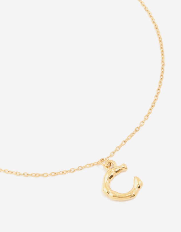 Lovisa - Waterproof Gold Plated Stainless Steel Bamboo Letter C Necklace