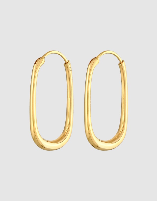 Elli Jewelry - Modern Hoop Earrings in Gold-Plated 925 Silver