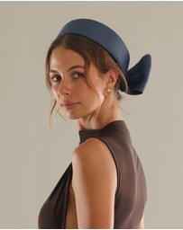 Morgan & Taylor - Tara Racewear Pillbox Hat in Navy Blue