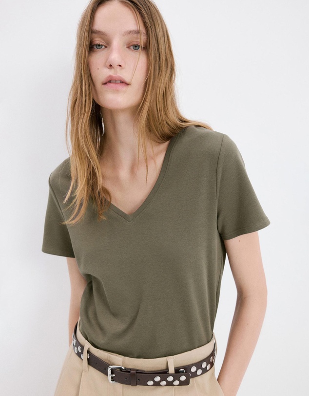M.N.G - V-Neck Cotton T-Shirt