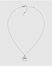Furla - Furla Flow Crystal Pendant Silver-Tone Necklace
