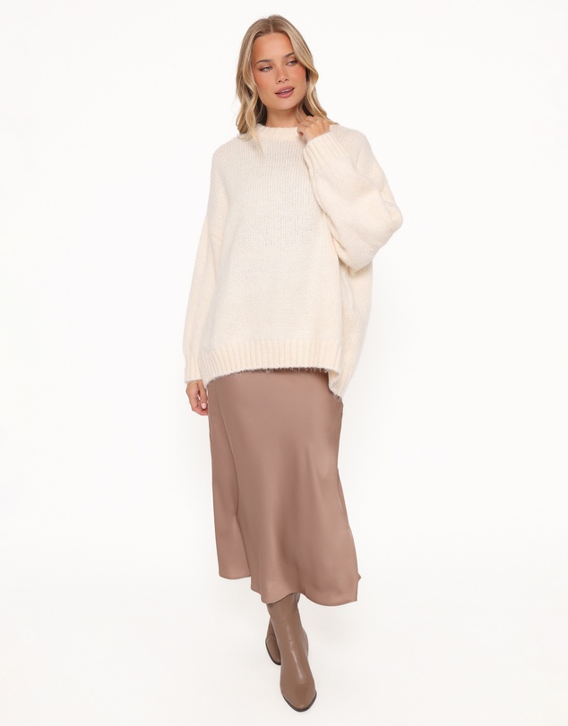 Petal & Pup - Lloyd Oversized Crew Knit Sweater - Cream