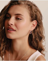 THOMAS SABO - THOMAS SABO Drop Earrings with Red Octagon Stones Silver