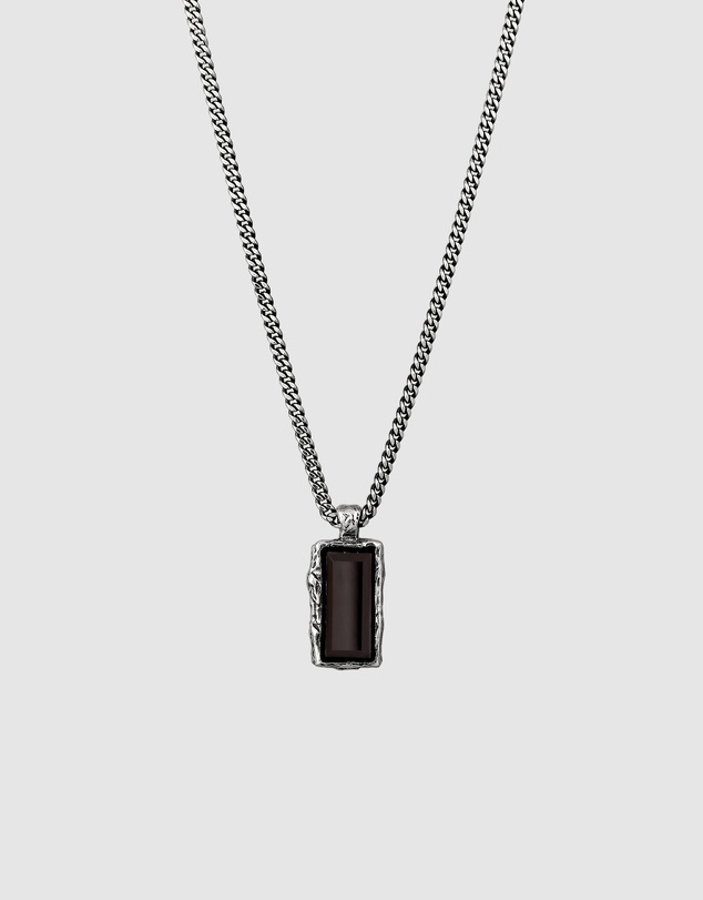 Haze & Glory - ICONIC EXCLUSIVE - Necklace Men Onyx Rectangle 925 Sterling Silver