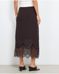 AERE - Alina Lace Trim Slip Skirt