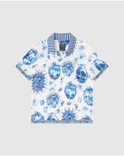Camilla - Short Sleeve Camp Collared Shirt - Kids