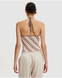 Cotton On - Contrast Bind Halter Knit Top