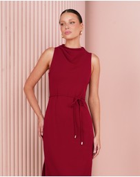Azzurielle - Wynna Cowl Neck Midi Dress