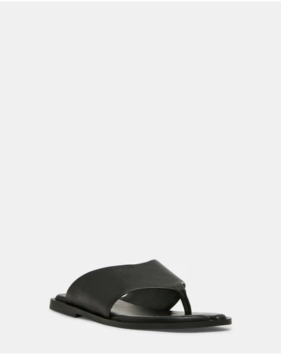 Steve Madden - Illia Black Leather Sandals