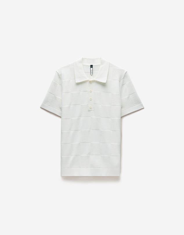 Calibre - Grid Stitch Polo White