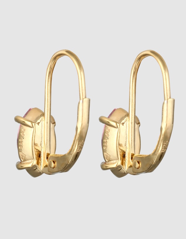 Elli Jewelry - Crystal Oval Drop Earrings in Gold-Plated 925 Silver