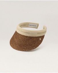 Helen Kaminski - Bianca 8 Raffia Logo Visor