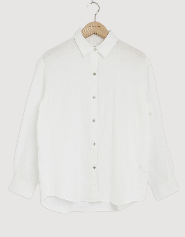 Revibe - Repaired Assembly Label Linen Womens Shirts L/S