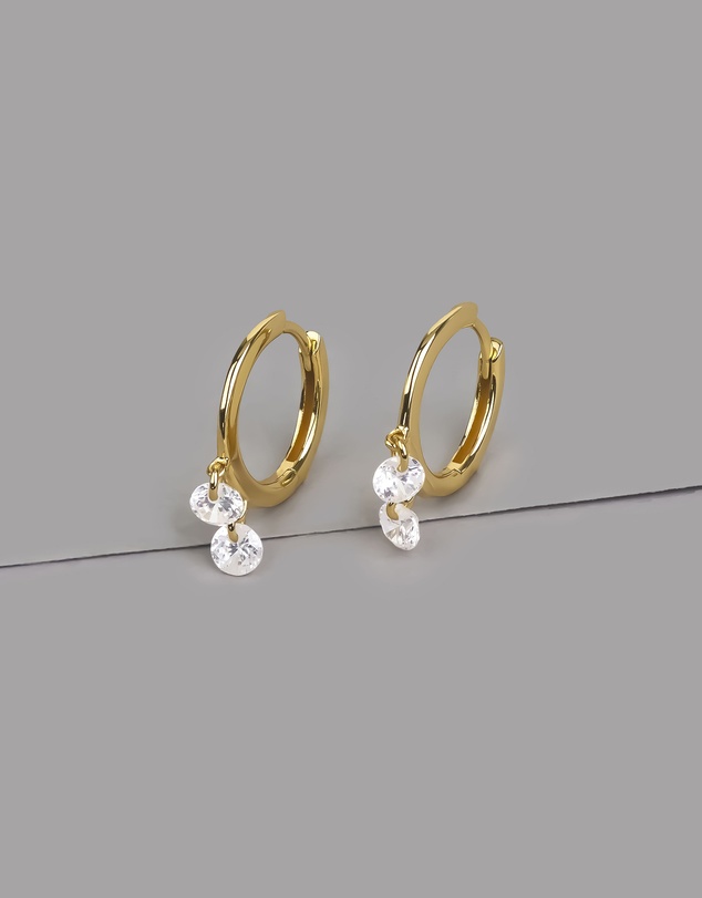 Wanderlust + Co - Glimmer Gems 14K Gold Vermeil Huggie