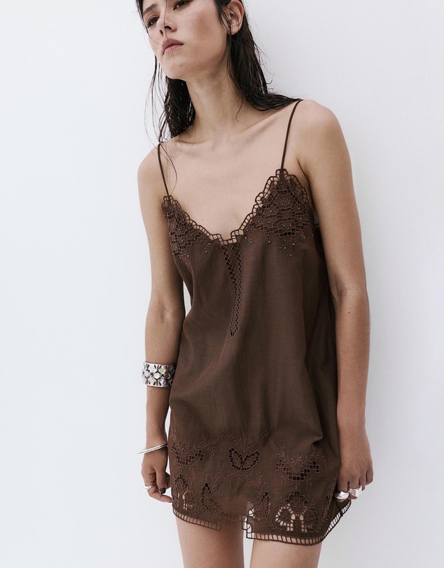 M.N.G - Broderie Anglaise Dress with Bead Detail